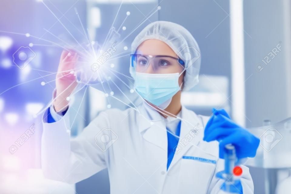 Young woman scientist in medical science concept