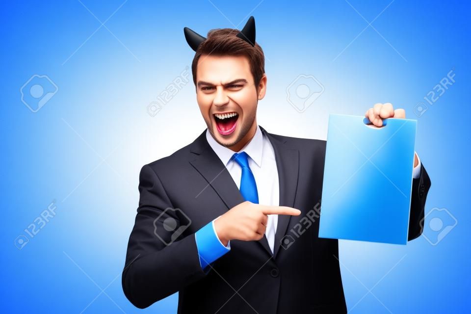 Devil businessman isolated on white background