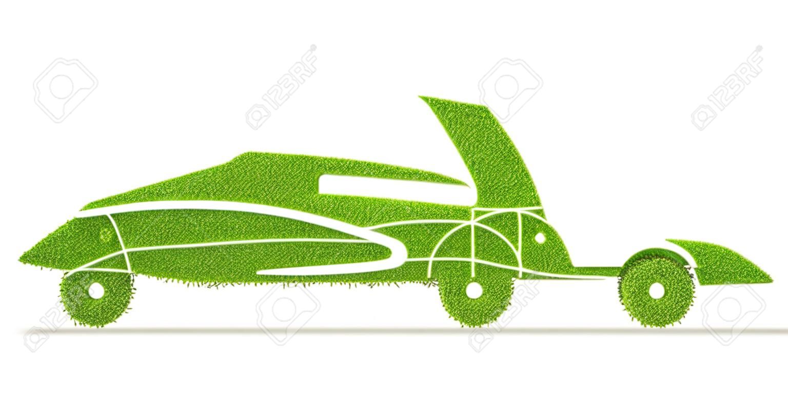 Groene milieuvriendelijke voertuig concept - 3d rendering