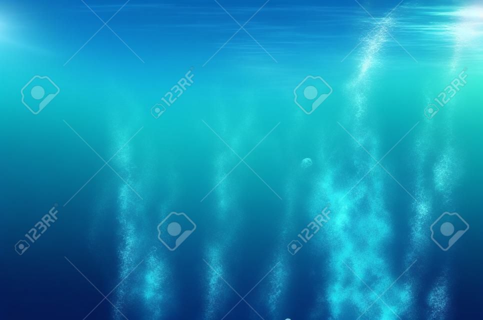 抽象的な水中の深い青色の背景