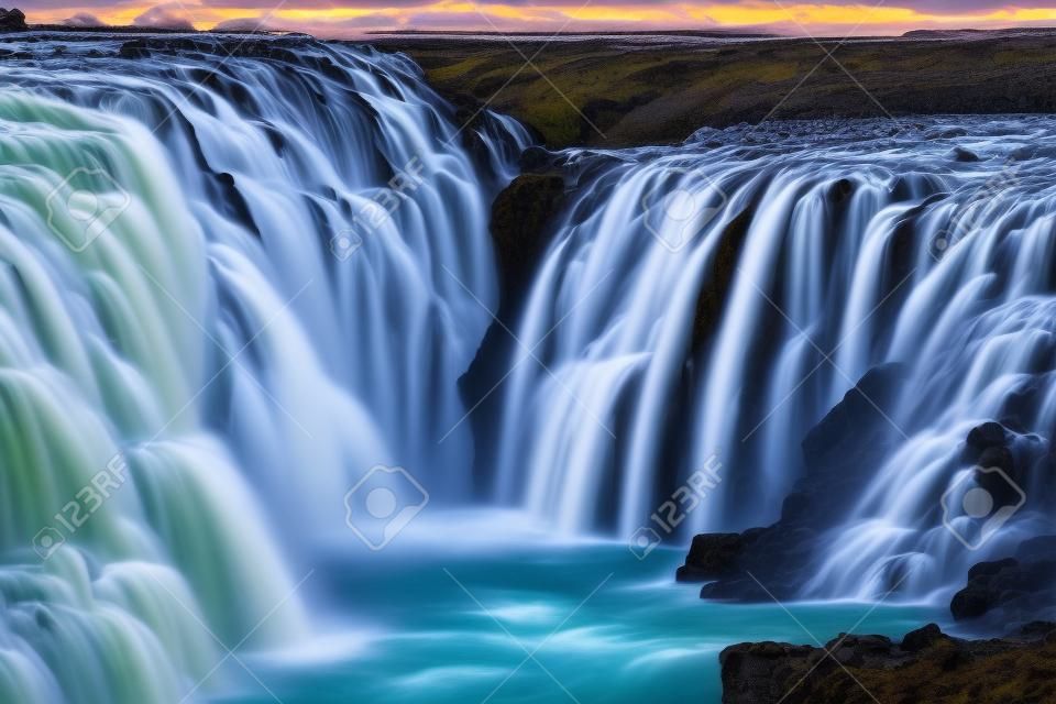 Detail of the Bruarfoss waterfall in Iceland