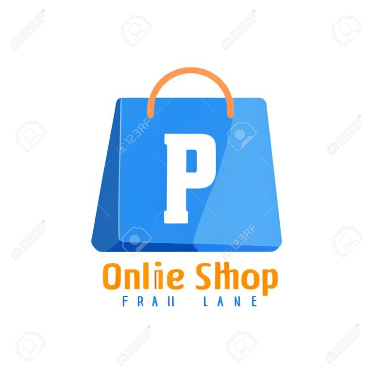 Diseño de logotipo de letra PN con icono de bolsa de compras. El concepto de un logotipo de compras en línea moderno