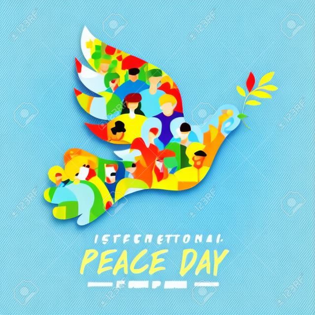 21 settembre, giornata internazionale della pace. Il concetto di illustrazione presenta il mondo della pace. Il vettore illustra.