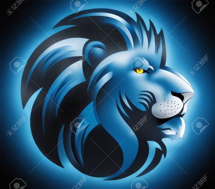 oroszlán feje kék