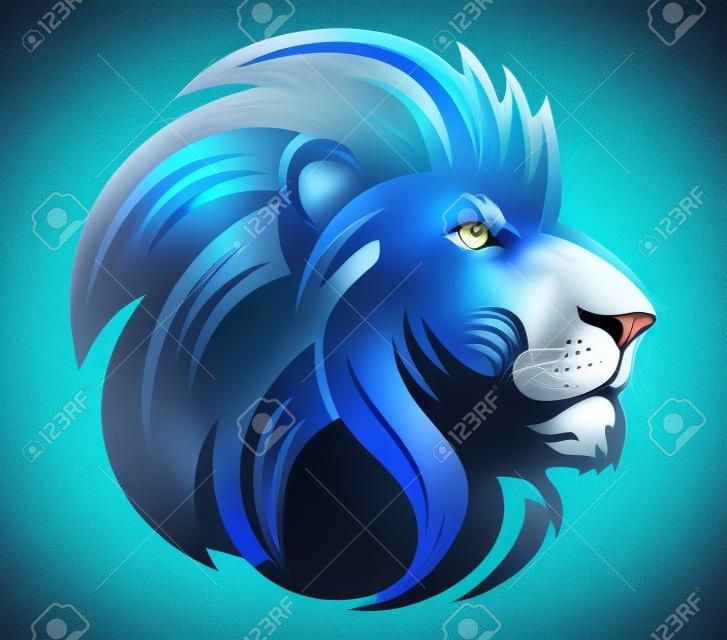 oroszlán feje kék