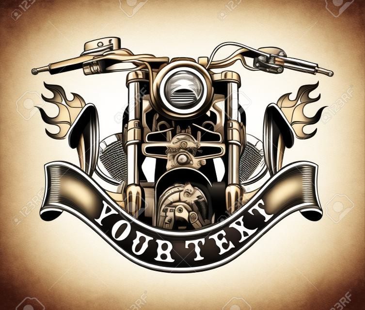 vector design vintage motorcycles with engine and exhaust