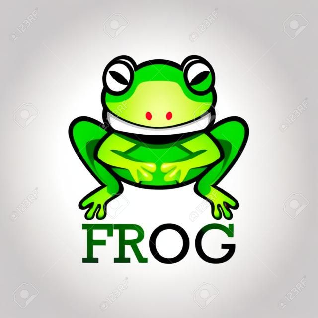 green frog logo isolated on white background. vector illustration