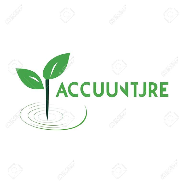 acupuncture therapy logo with text space for your slogan tagline, vector illustration
