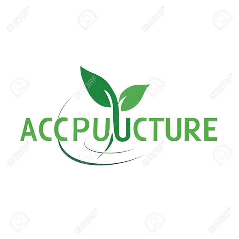 Akupunkturtherapie-Logo mit Textraum für Ihren Slogan-Slogan, Vektorillustration