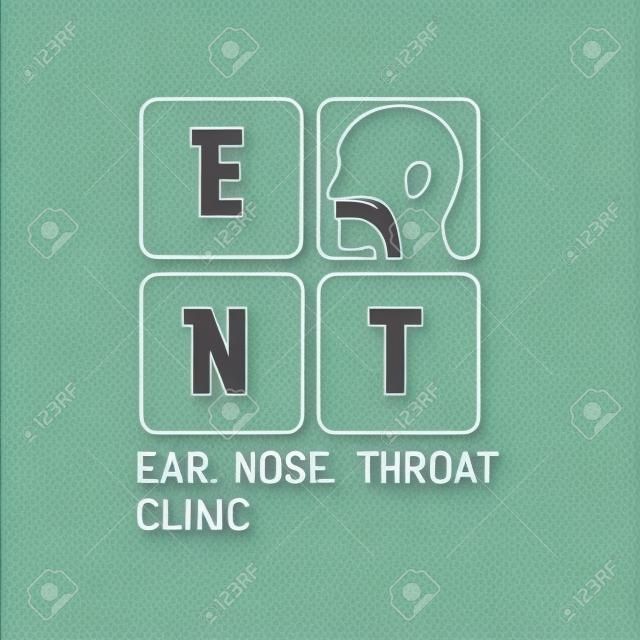 logo orecchio naso gola (ORL) per il concetto di clinica otorinolaringoiatrica. illustrazione vettoriale
