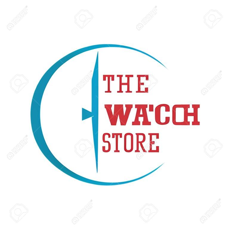 reloj logo de la tienda sobre fondo blanco. ilustración vectorial
