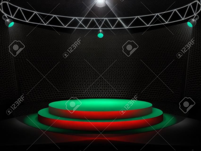 Empty stage in spot lights
