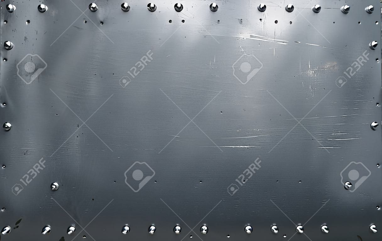 Metallstruktur, Stahlhintergrund mit Nieten