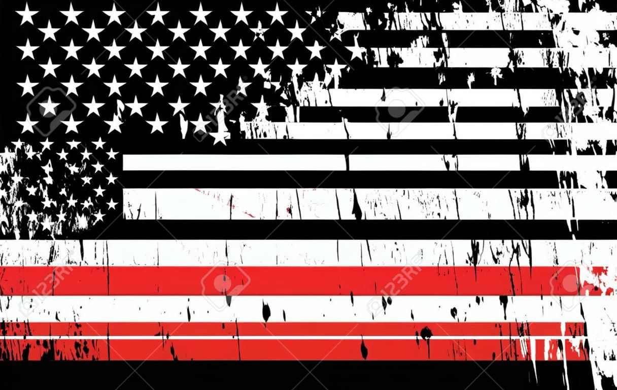 An American flag symbolic of support for firefighters. Vector EPS 10 available.