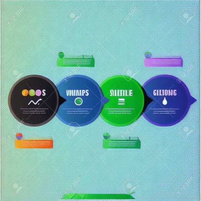 Modern infographics options banner with paper circles. Vector. Can be used for web design and  workflow layout
