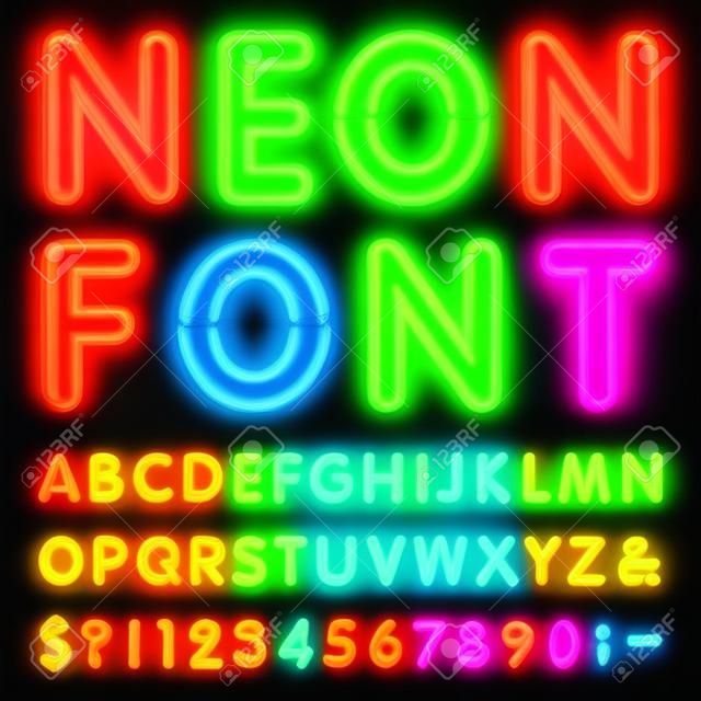 Neon Light Alphabet police.