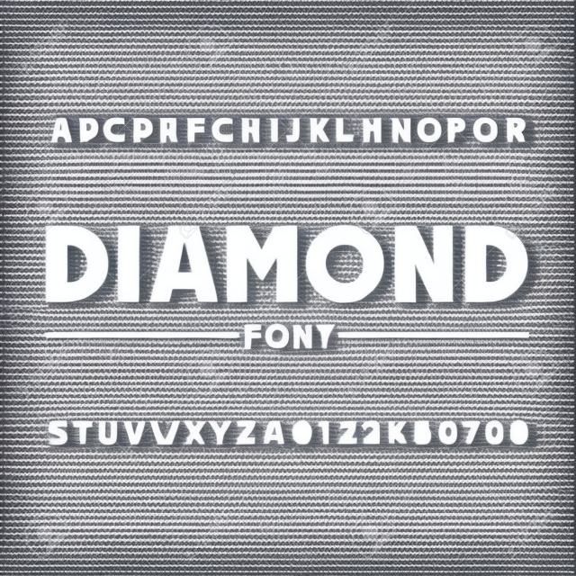 钻石字母字体灿烂的字母和数字股票矢量印刷为您的设计