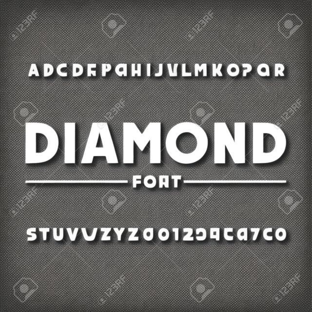 Diamant-Alphabet Schriftart. Brilliant Buchstaben und Zahlen. Stock Foto Typografie für Ihr Design.