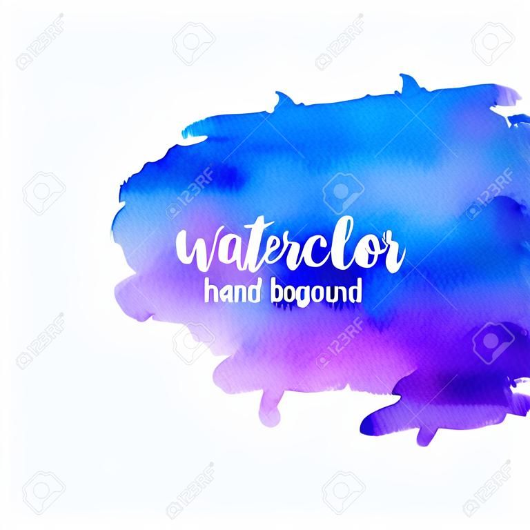 Watercolor blue abstract hand painted background.