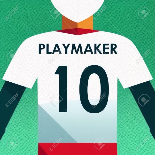 number10 Soccer rozgrywający płaskim graficzne
