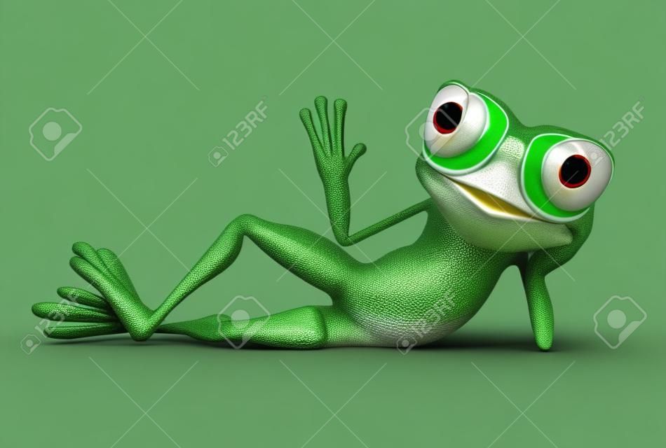 3d illustration rendu d'une drôle de grenouille