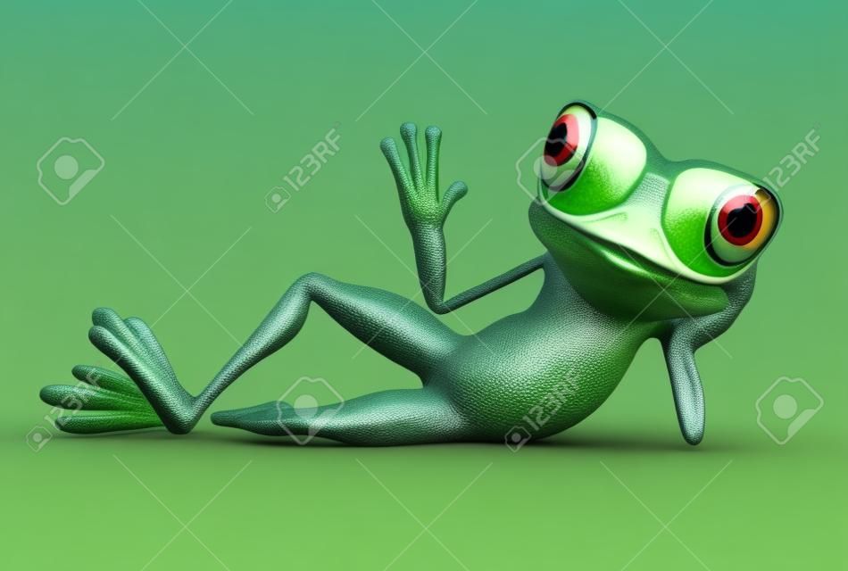 3d rendered illustration of a funny frog