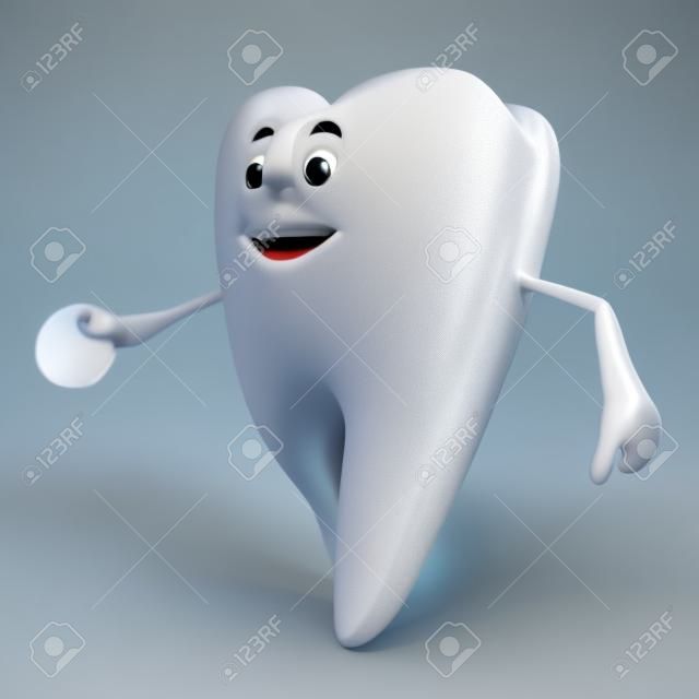 3d rindió la ilustración de un personaje diente