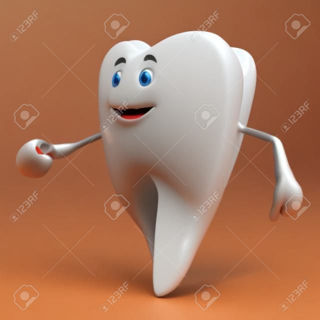 3d rindió la ilustración de un personaje diente