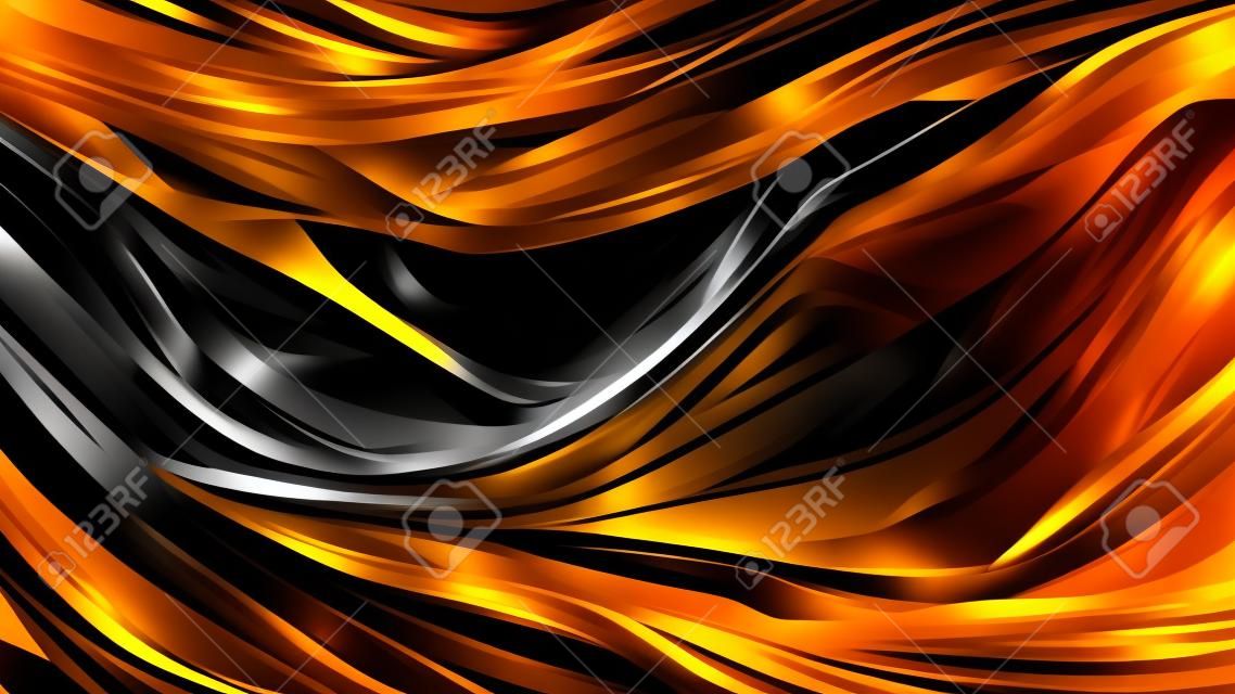 Abstract black and gold lines background.