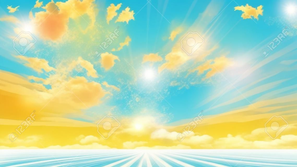 summer decoration background illustration. copy space. generative ai