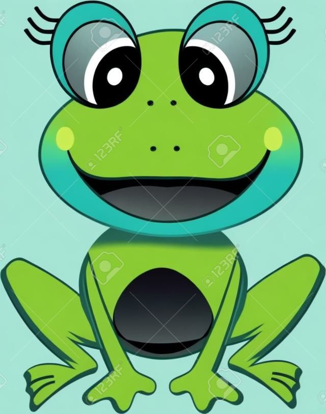 vector illustration of happy frog