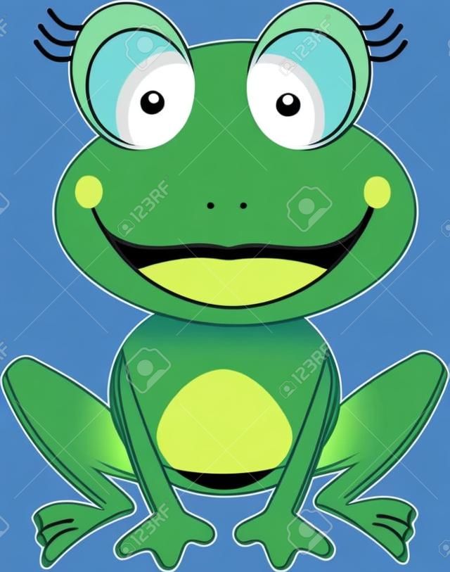 vector illustration of happy frog