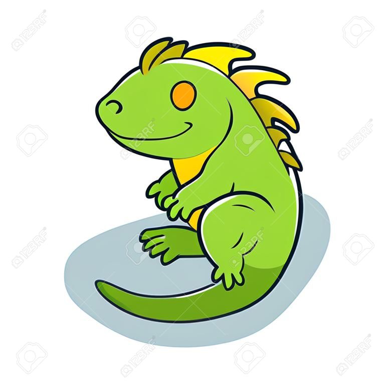 Iguana cartoon illustratie schattig