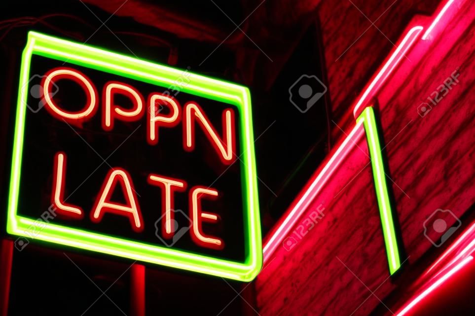 Red Neon Open Late Sign