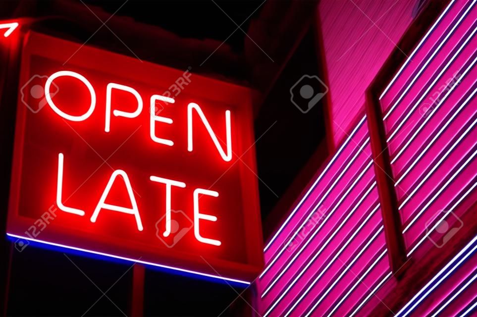 Red Neon Open Late Sign