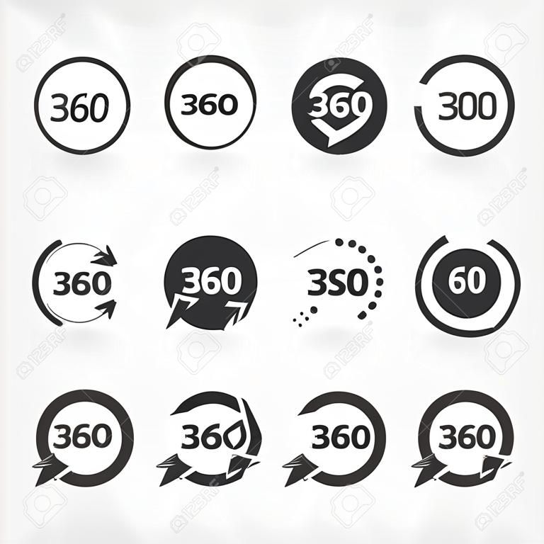 360 degrés voir les icônes de signe