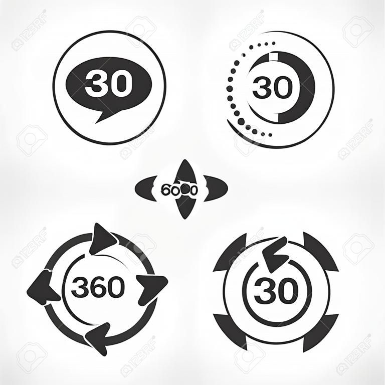 360 degrees view sign icons