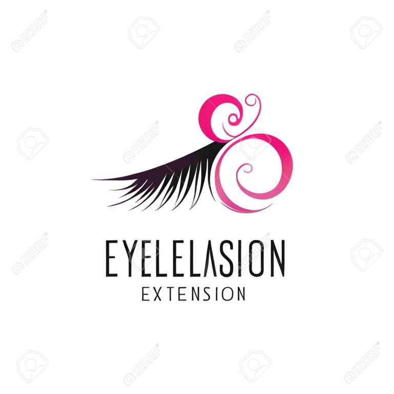 Création de logo d'extension de cils. Illustration vectorielle.