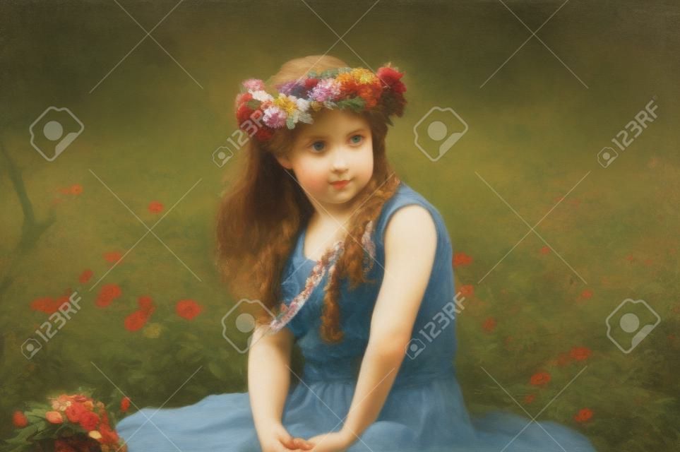 girl with a wreath of flowers