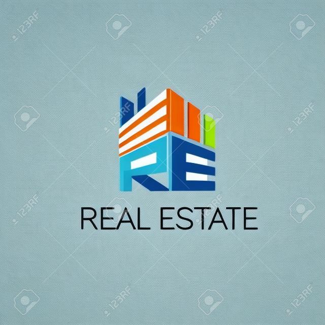 Estate.Logo réel pour agence immobilière dans le style plat.