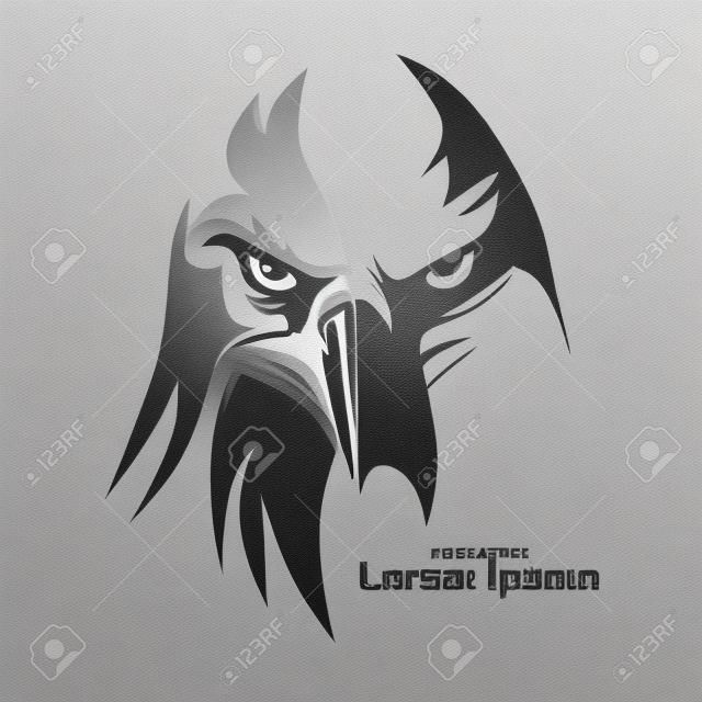 Adlerkopf für Logo, amerikanisches symbol, einfache Illustration