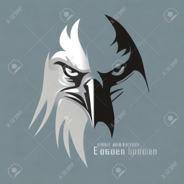 cabeça de águia para logotipo, símbolo americano, ilustração simples