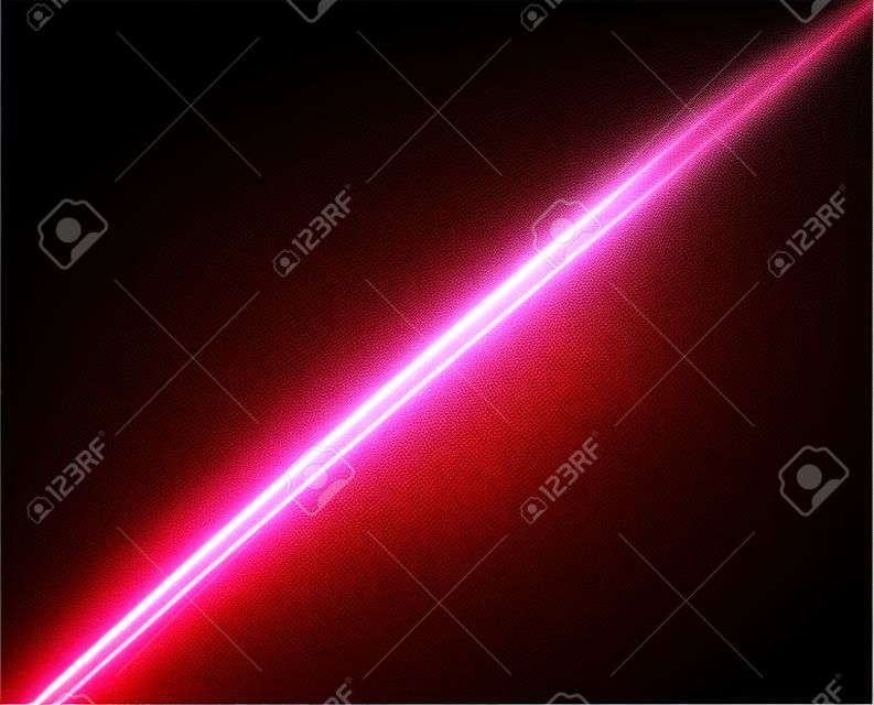 Raggio laser rosso. Elemento di disegno vettoriale. L'oggetto trasparente isolato su uno sfondo chiaro. eps.