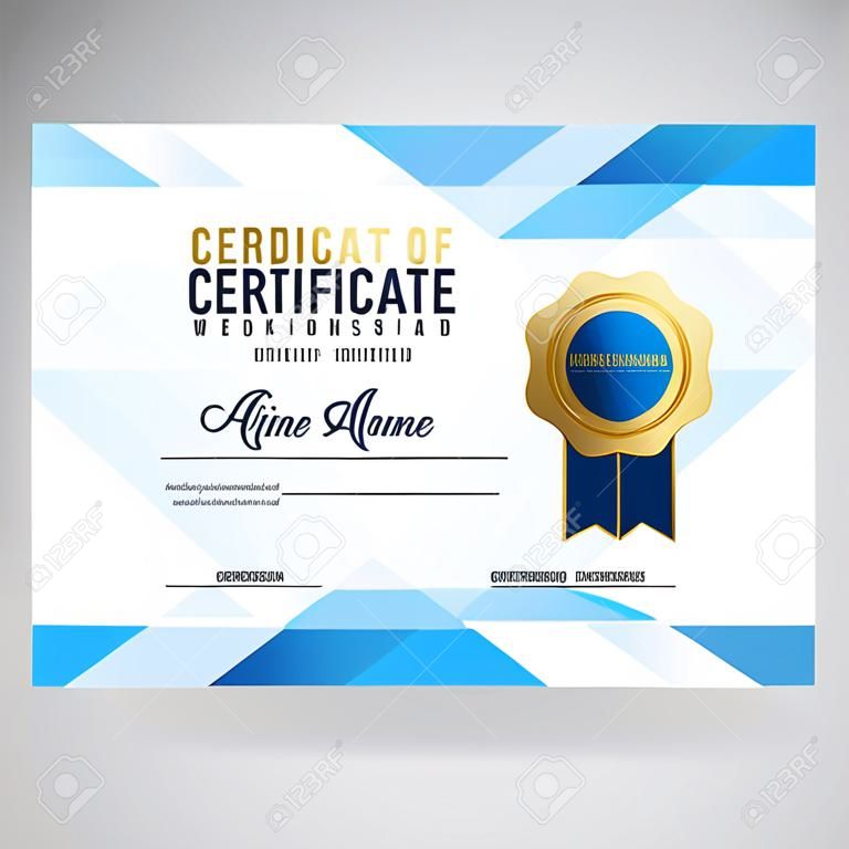 Design of certificate, diploma, modern geometric design
