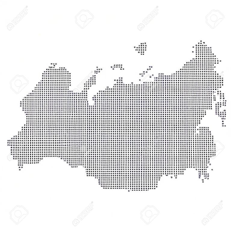 Пунктирная абстрактная карта России. Векторная точка-карта