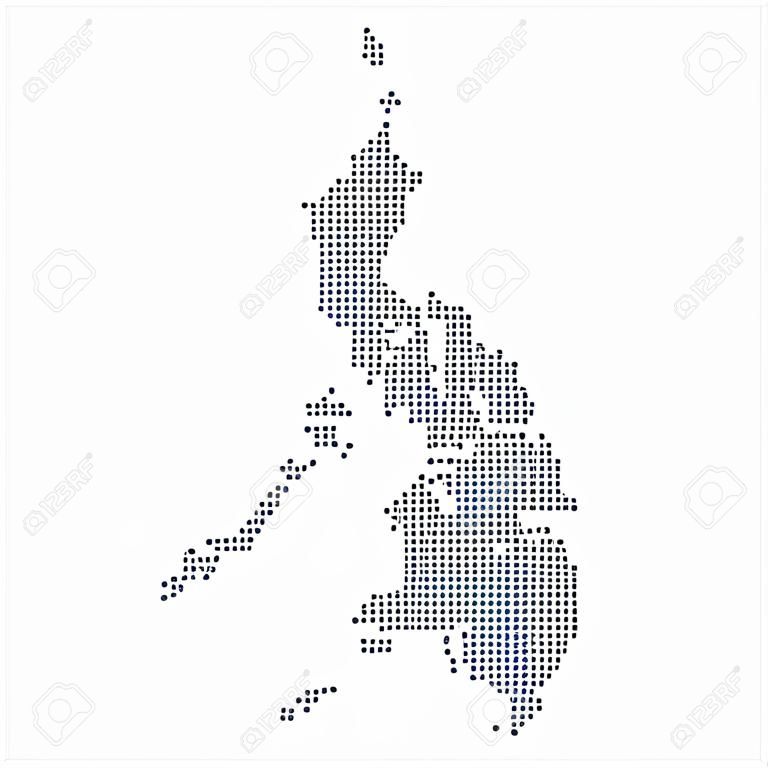 Philippines dotted polka dot pixel map. Vector