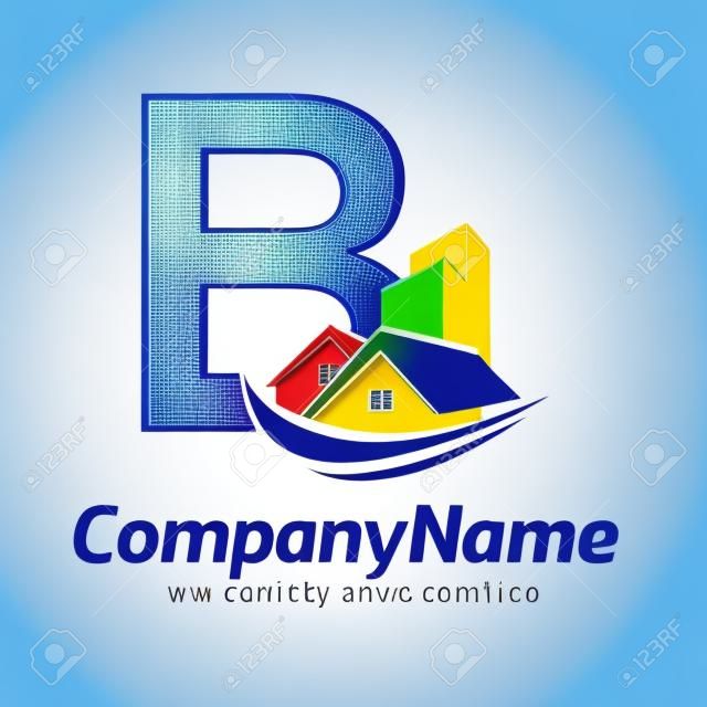 Letter B vector logo template, Colorful Letter B logo, Real Estate, Building and Construction Logo Design Template Vector Icon