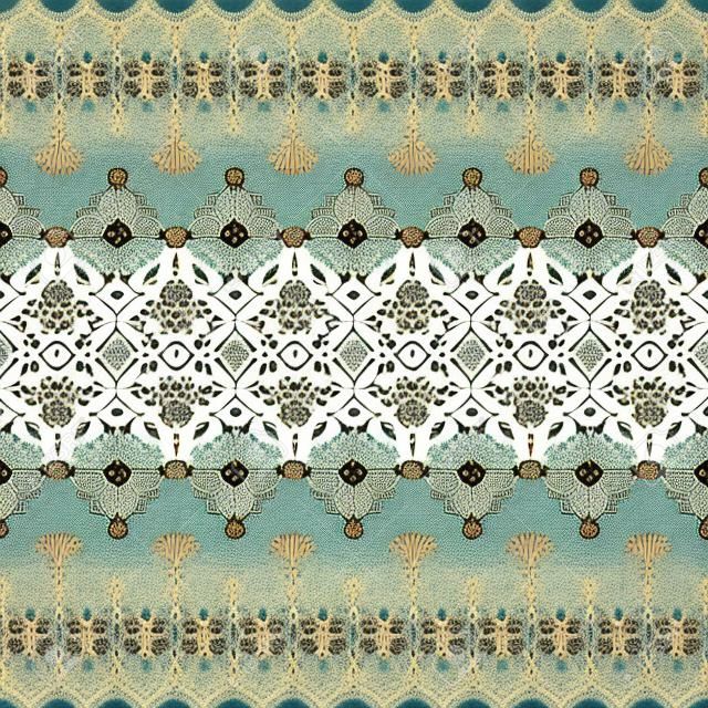 ベクトル イスラム教の境界線。シームレス パターン アラビア飾り。ビクトリア朝様式のヴィンテージのオリエンタル要素設計。装飾用レースの豪華な背景。華やかな花装飾の壁紙。シームレスなテクスチャ