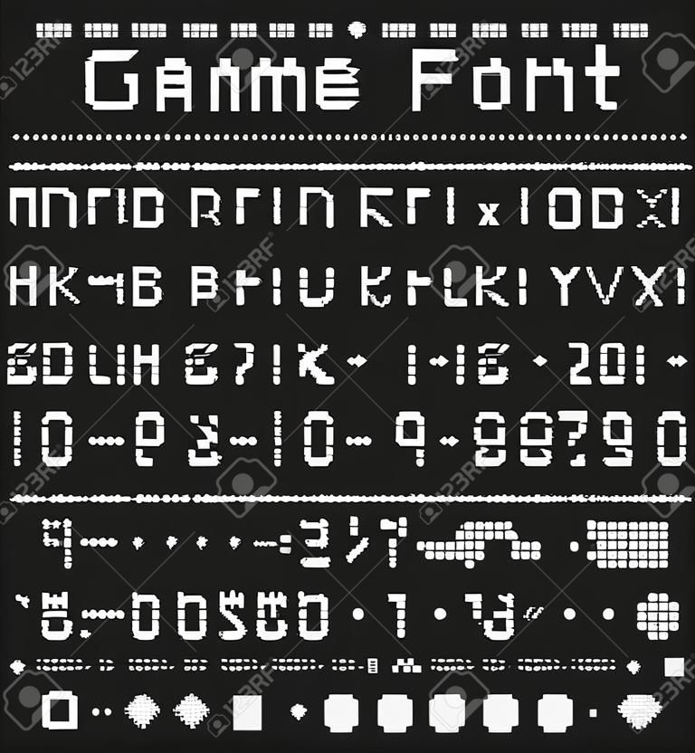 Пиксельный игровой шрифт в стиле ретро