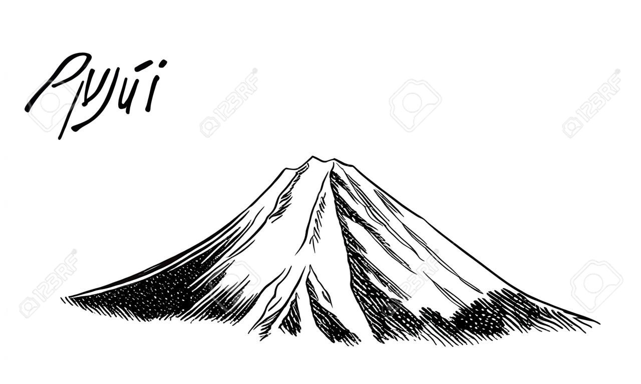 Pico de montaña dibujado a mano